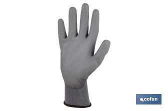 Guantes 100 % de poliéster | Impregnados para mayor seguridad | Flexibles | Protección y confort | Sin costuras - Cofan