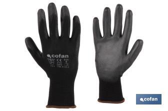 Gants 100 % en polyester | Imprégnés pour une plus grande sécurité | Flexibles | Protection et confort | Sans coutures - Cofan