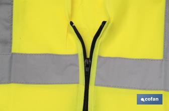 High visibility vest | Zip fastener | Available in various sizes - Cofan