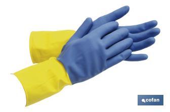 Reinforced cleaning gloves | 100% latex | Ideal for contact with detergents, solvents and chemicals - Cofan