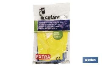 Guantes de menaje reforzados | 100 % de látex | Ideal para el contacto con detergentes, solventes y productos químicos - Cofan
