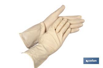Natural latex gloves | Non-flock lined gloves | Tough and durable gloves | Suitable for contact with chemicals and acids - Cofan