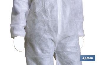 Safety coverall | White | Disposable coverall | Polypropylene | Available in various sizes - Cofan