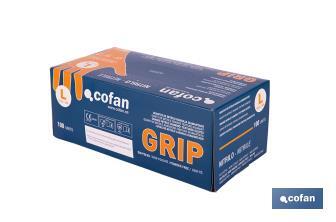 Boîte de 100 gants en nitrile avec texture de diamant | Tailles de la S à la XL | Couleur : Orange - Cofan