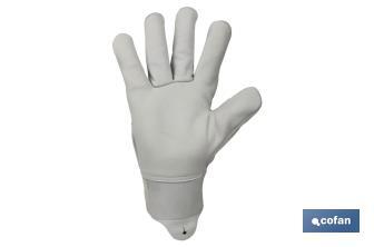 Guantes ajustables de piel flor reforzados | Excelente sujeción y protección | Cómodos y resistentes | Para múltiples tareas - Cofan