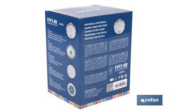 Mascarilla FFP3 NR | Con válvula Extra confort | Protección Auto filtrante | Pack de 10 Unidades - Cofan