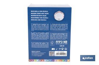 Mascarilla FFP3 NR | Con válvula Extra confort | Protección Auto filtrante | Pack de 10 Unidades - Cofan