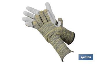 Guantes anticorte de 35 cm con refuerzo | Hilo de Kevlar y Twaron | Gran resistencia al corte | Cómodos y duraderos - Cofan