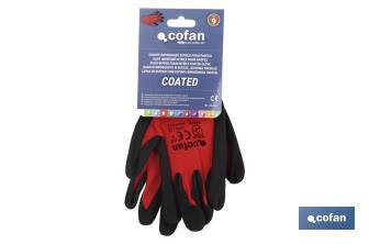 Nitrile-coated gloves, Sandy Coating Model | Ideal for automotive, construction industries and oil handling - Cofan