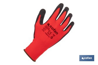 Guantes impregnados de nitrilo modelo Sandy Coating | Ideal para automoción, construcción y manipulación de aceites - Cofan