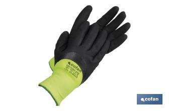 Sandy nitrile 3/4 coated, double layer winter glove. Protection against cold. - Cofan