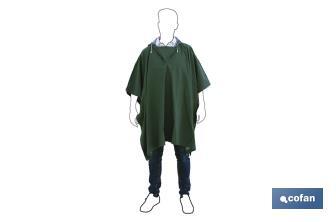 Poncho de pluie vert PVC/Polyester - Taille Unique - Cofan