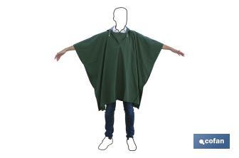 Rain Poncho | Green | PVC/Polyester | One size fits all | Rain Coat - Cofan