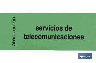 Cinta Balizamiento | Texto: "Cables Telecomunicaciones" | Medidas: 150 mm x 250 m - Cofan