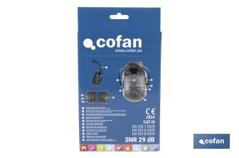 Cascos antirruido con Bluetooth | Reducción de sonido (SNR) 29 dB | Protección auditiva con micrófono y control de volumen - Cofan