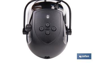 Cascos antirruido con Bluetooth | Reducción de sonido (SNR) 29 dB | Protección auditiva con micrófono y control de volumen - Cofan