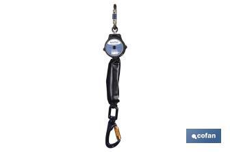 Self-retracting lifeline with shock absorber | Cable of 2m | Supports a maximum weight of 140kg - Cofan