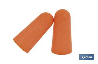 Pack of 50 Polyurethane Earplugs for Hearing Protection (25 pairs) for Ears Polyurethane SNR: 36dB. Orange. Disposable - Cofan