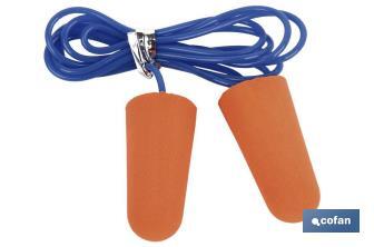 Safety earplugs | Pack of 50 or 10 pieces | Disposable corded orange earplugs - Cofan
