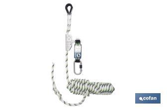 Sliding fall arrester with braided rope | Length: 10m | Suitable for works and activities at height - Cofan