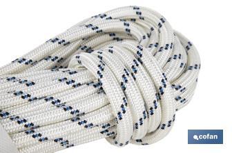 Rollo de cuerda para trabajos de altura | Cuerda trenzada | Ideal para escalada y trabajos en altura semiestática - Cofan