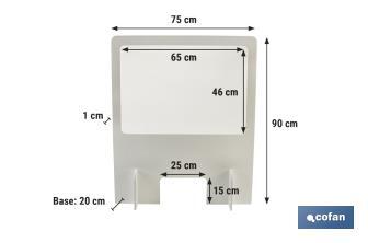 Mampara Protectora | Fabricado en PVC | Medida 750 x 900 mm | 10 mm de grosor - Cofan