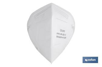 FFP2 NR Folding Face Mask | White | Self Filtering Mask | Disposable Mask - Cofan