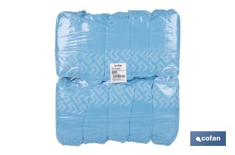 Cubrezapatos desechables antideslizantes | Material: polipropileno | Color: azul | Talla única | Disponible en packs de 100 unidades - Cofan