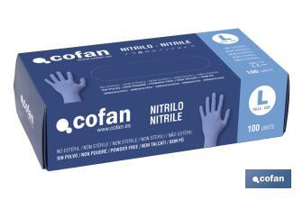 Scatola dispenser di guanti | Realizzati in nitrile | Guanti usa e getta - Cofan