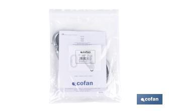 Gancho con bloqueo automático | Mosquetón de alta resistencia y seguridad | Material: acero | Resistencia: 23 kN | Apertura: 59 mm - Cofan