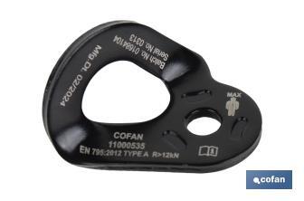 Placa de anclaje conforme a EN 795:2012 | Anclaje tipo A | Material: Acero | Resistencia: 23 kN | Fijación de Ø10,5 mm - Cofan