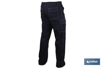 Pantaloni da lavoro elastici tipo Denim | Taglia dalla 38 alla 64 | Color blu marino - Cofan