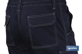 Pantalón de Trabajo Elástico Tipo Denim | Tallas de la 38 a la 64 | Color Azul Marino - Cofan