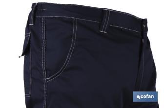 Pantalon de travail élastique type denim | Taille de la 38 à la 64 | Couleur bleu marine - Cofan