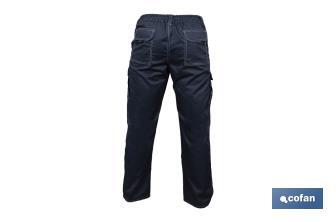 Pantalón de Trabajo Elástico Tipo Denim | Tallas de la 38 a la 64 | Color Azul Marino - Cofan