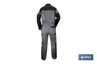 Coverall | Biro Model | 60% Cotton & 40% Polyester | Grey/Black - Cofan