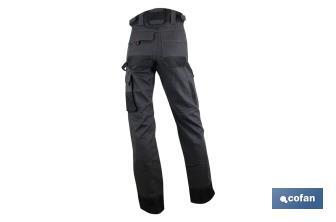 Pantaloni da lavoro multitasche | Modello Carlson | Composizione: 60% cotone e 40% poliestere | Colore: grigio-nero - Cofan