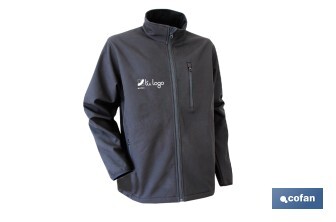 Chaqueta Soft Shell | Color Negro | Modelo Líster | Composición: 94% Poliéster y 6% Elastano - Cofan
