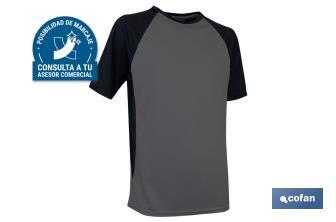 Breathable T-shirt | Composition: 100% Polyester | Pilote Model | Colour: Grey-Black | Weight: 160g/m2 | Size: XL - Cofan