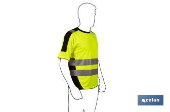 Tee-shirt à haute visibilité | Tailles de la S à la XXXL | Couleur jaune et noir - Cofan