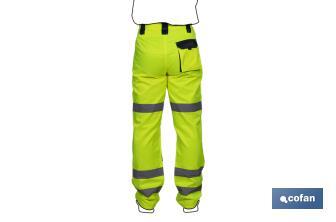 High visibility trousers | Available sizes from S to XXXL | Yellow and navy blue - Cofan