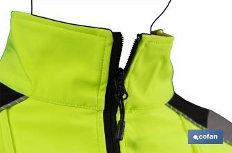 High visibility softshell jacket | Available sizes from S to XXXL | Yellow and black - Cofan