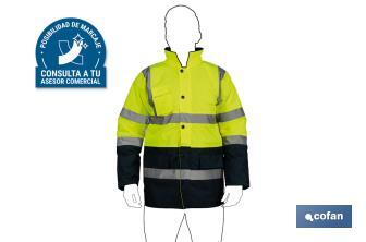 High visibility parka | Available sizes from S to XXXL | Yellow and blue - Cofan