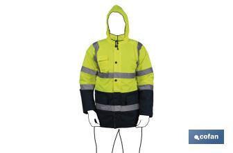 High visibility parka | Available sizes from S to XXXL | Yellow and blue - Cofan