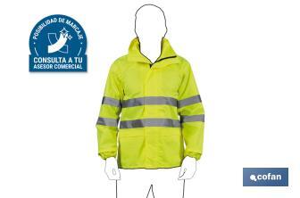 High visibility waterproof jacket | Available sizes from S to XXXL | Yellow - Cofan