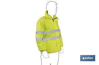 High visibility waterproof jacket | Available sizes from S to XXXL | Yellow - Cofan