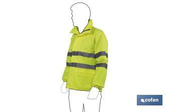 High visibility waterproof jacket | Available sizes from S to XXXL | Yellow - Cofan