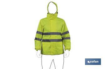 High visibility waterproof jacket | Available sizes from S to XXXL | Yellow - Cofan