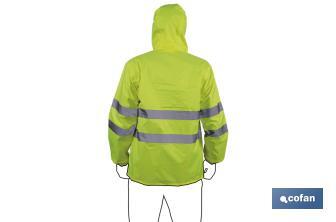 High visibility waterproof jacket | Available sizes from S to XXXL | Yellow - Cofan