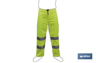 High visibility waterproof trousers | Available sizes from S to XXXL | Yellow - Cofan